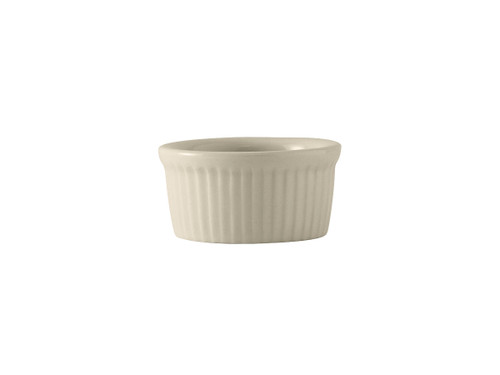 Tuxton BEX-0352 3-1/4" 3-1/2 Oz. Ceramic American White/Eggshell Round Ramekin (4 Dozen Per Case)
