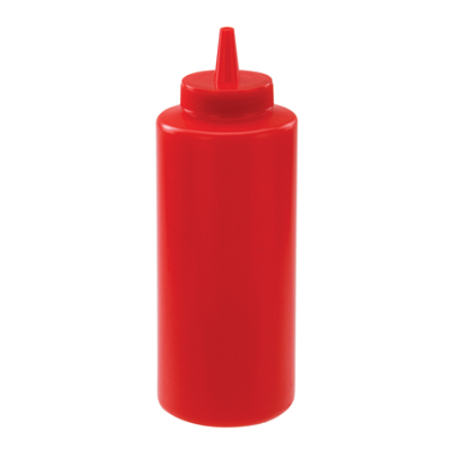 Winco PSB-12R 12 oz Red Plastic Squeeze Bottle (6 Each Per Pack)