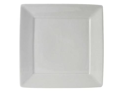 Tuxton BWH-1016 Ceramic White Square Plate (1 Dozen)