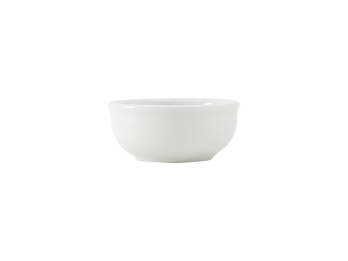 Tuxton BPB-050E 3-7/8" 5 Oz. Porcelain Porcelain White Round Sauce/Salsa Dish (3 Dozen Per Case)