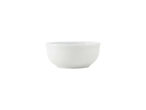 Tuxton BPB-050E 3-7/8" 5 Oz. Porcelain Porcelain White Round Sauce/Salsa Dish (3 Dozen Per Case)
