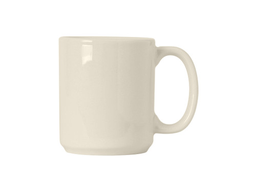 Tuxton BEM-1202 3-1/4" 12 Oz. Ceramic American White/Eggshell Mug (2 Dozen Per Case)