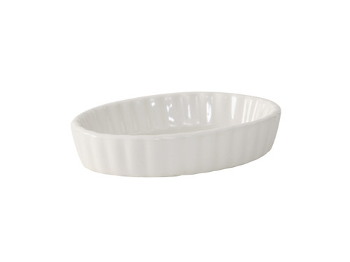 Tuxton BEK-0506 5 Oz. Ceramic Eggshell Oval Cre Brule (2 Dozen Per Case)