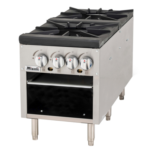 Migali C-SPS-2-18-LP 18" Liquid Propane 4 Burners Standard Countertop - 160,000 BTU