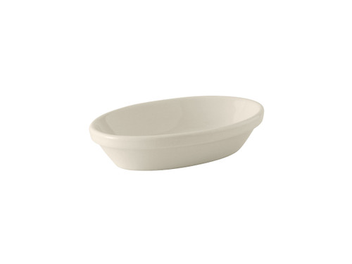 Tuxton BEK-0803 10 Oz. Ceramic American White/Eggshell Oval Baker (1 Dozen)
