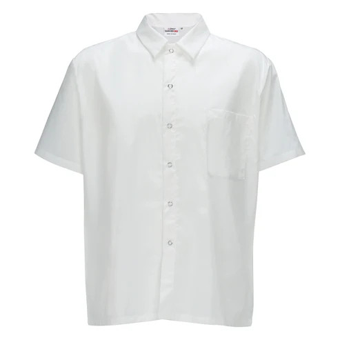 Winco UNF-1WL White Broadway Chef Shirt with Single Chest Pocket