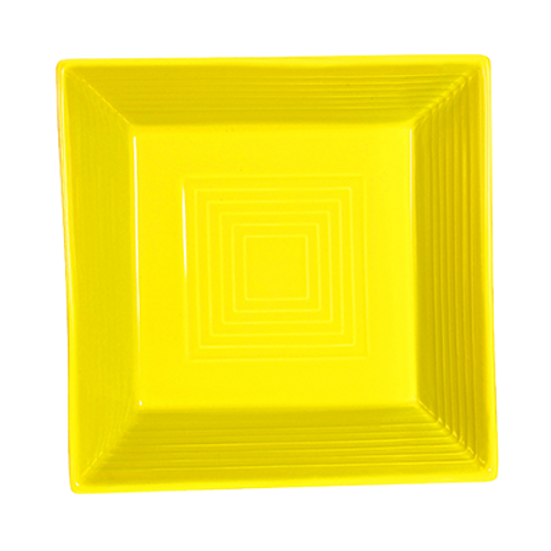 CAC China TG-B8-SFL 42 Oz. Sunflower Porcelain Square Tango Bowl (2 Dozen Per Case)