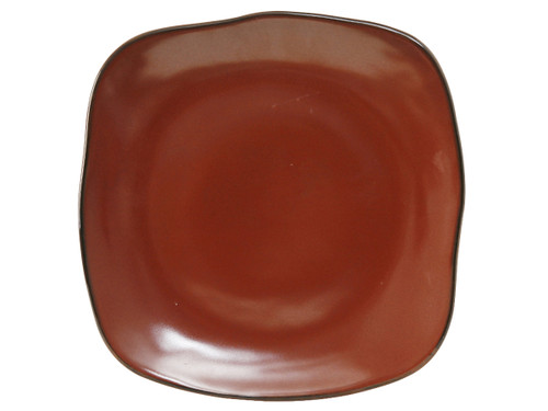Tuxton GAR-502 Ceramic Red Rock Square Plate (1 Dozen)