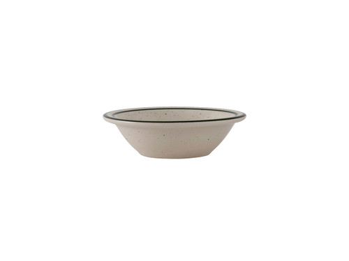 Tuxton TES-011 4-5/8" 3-1/2 Oz. Ceramic American White/Eggshell With Green Speckle Round Fruit Dish (3 Dozen Per Case)