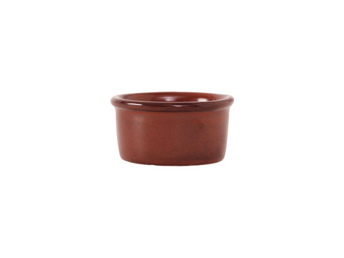 Tuxton GAR-752 3" 2-1/2 Oz. Ceramic Red Rock Round Ramekin (2 Dozen Per Case)