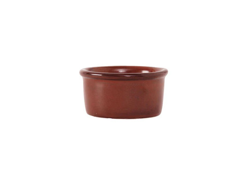 Tuxton GAR-752 3" 2-1/2 Oz. Ceramic Red Rock Round Ramekin (2 Dozen Per Case)
