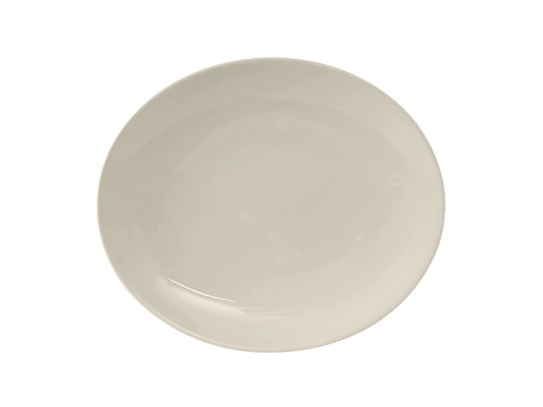 Tuxton VEH-094 Ceramic American White/Eggshell Oval Platter (2 Dozen Per Case)