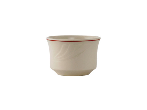 Tuxton YBB-0752 3-5/8" 7 Oz. Ceramic Eggshell With Berry Band Round Bouillon (3 Dozen Per Case)