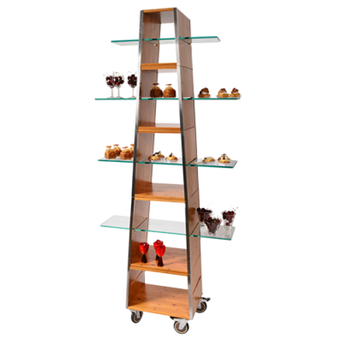 Eastern Tabletop 1805 17-1/2"W x 76"H Stainless Steel Pyramid Mobile Buffet