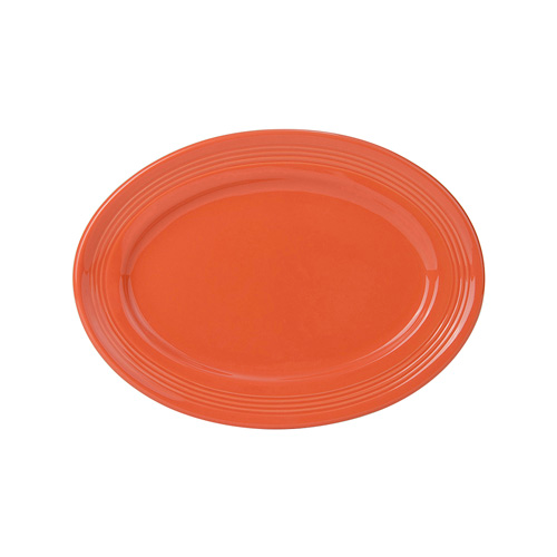 Tuxton CPH-116 Ceramic Papaya Oval / Oblong Platter (1 Dozen)