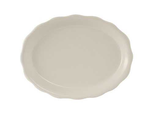 Tuxton TSC-013 Ceramic American White/Eggshell Oval / Oblong Platter (1 Dozen)