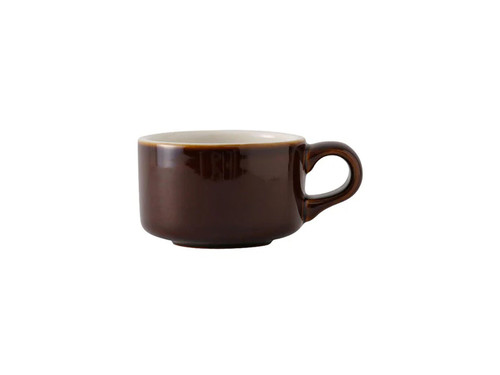 Tuxton B1M-1204 4-1/8" 12 Oz. Ceramic Caramel/Eggshell Soup Mug (2 Dozen Per Case)
