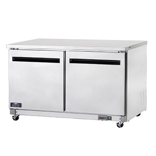 Arctic Air AUC60R 61.25" W Two-Section Solid Door Undercounter Refrigerated Work Top Counter