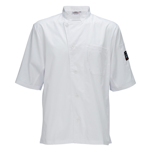 Winco UNF-9WS White Broadway Ventilated Shirt with Chest Pocket