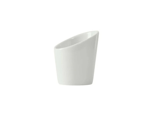 Tuxton GLP-651 6 Oz. Porcelain Porcelain White Slanted Slant Side Dish (1 Dozen)