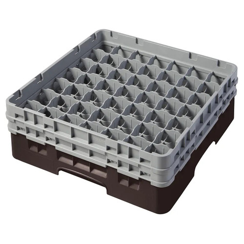 Cambro 49S434167 Camrack Glass Rack With (2) Soft Gray Extenders - 4 Cases