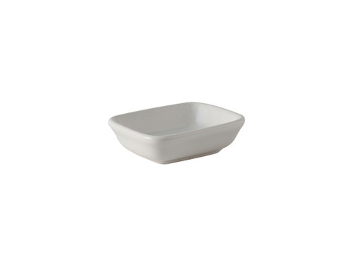 Tuxton BWZ-040B 4 Oz. Ceramic White Rectangular Sauce Dish (2 Dozen Per Case)