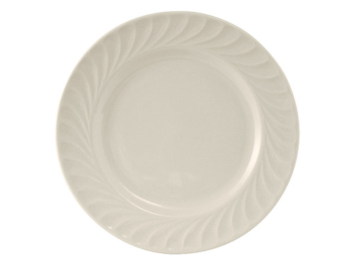 Tuxton MEA-104 10-1/2" Ceramic American White/Eggshell Round Plate (1 Dozen)