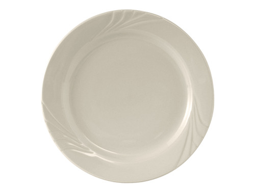 Tuxton YEA-102 10-1/4" Ceramic American White/Eggshell Round Plate (1 Dozen)