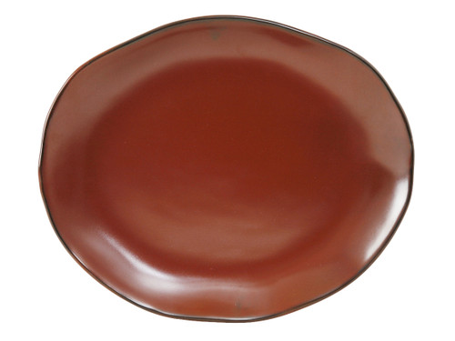 Tuxton GAR-023 Ceramic Red Rock Oval Platter (1 Dozen)