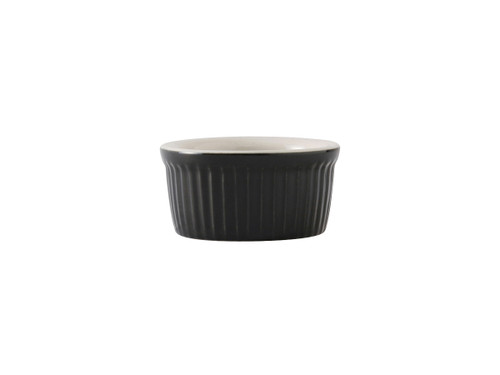 Tuxton B4X-0252 3" 2-1/2 Oz. Ceramic Black Round Ramekin (4 Dozen Per Case)