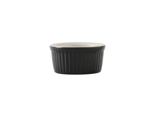 Tuxton B4X-0252 3" 2-1/2 Oz. Ceramic Black Round Ramekin (4 Dozen Per Case)