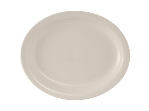 Tuxton TNR-013 11-1/2" x 9-1/8" White Oval Platter (1 Dozen)