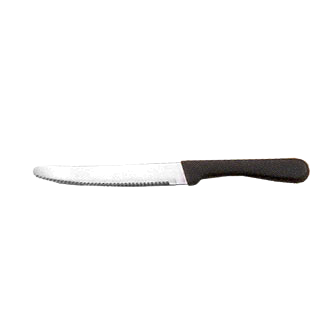 American Metalcraft KNF2 5" Stainless Steel Steak Knife with Jumbo Black Plastic Handle - 25 Dozen per Case