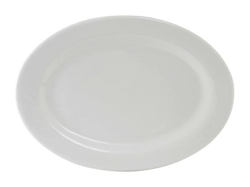 Tuxton ALH-160 Porcelain Porcelain White Oval Platter (6 Each Per Case)