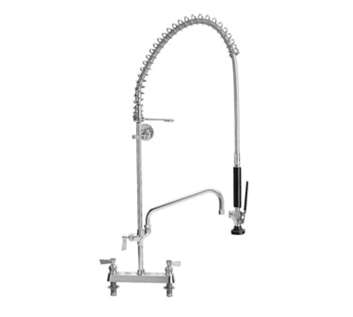 Fisher 68268 8" Deck Mount Add-On-Faucet With 12" Swing Spout Stainless Steel Pre-Rinse Unit