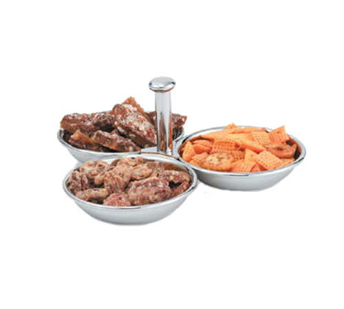 Vollrath 46636 4 Oz. Stainless Steel 3 Bowl Server / Caddy