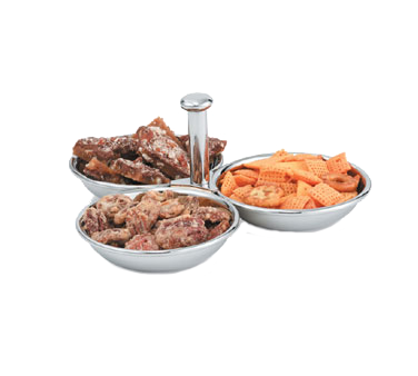 Vollrath 46636 4 Oz. Stainless Steel 3 Bowl Server / Caddy