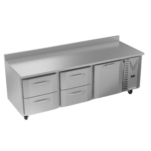 Victory VWRD93HC-4 93.13"W Four Drawer One Door Stainless Steel Worktop Refrigerated Counter