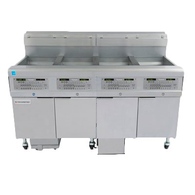 Frymaster 4FQG30U-NG 30 Lbs. Stainless Steel Natural Gas Frymaster FilterQuick Fryer Battery - 280,000 BTU