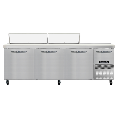 Continental Refrigerator RA93N18 93" W Four-Section One Door Refrigerated Base Sandwich Unit