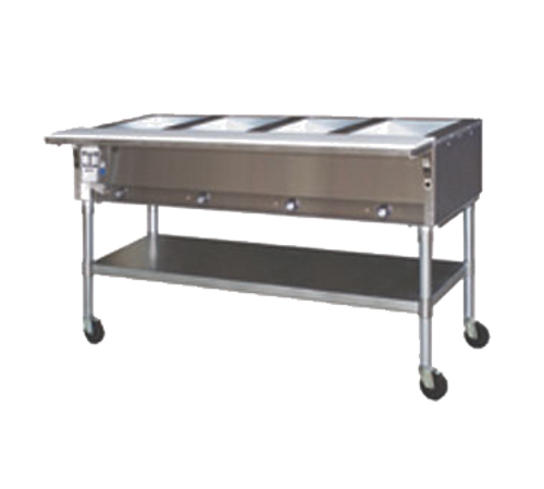 Eagle Group PDHT3-120 3 Pan Portable Hot Food Table Open Shelf Base