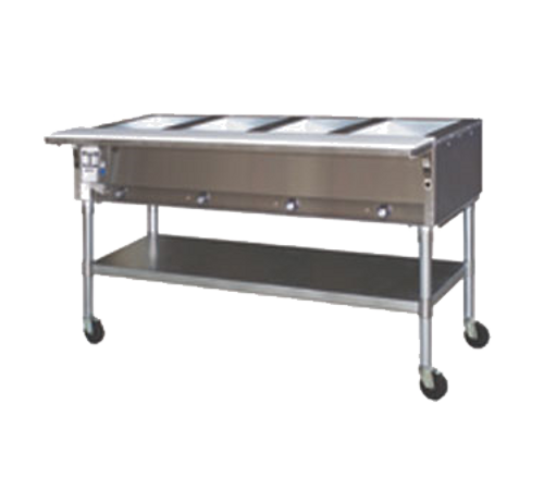 Eagle Group PDHT3-120 3 Pan Portable Hot Food Table Open Shelf Base