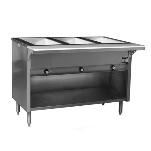 Eagle Group HT4OB-240-3 4 Pan Electric Hot Food Table Open Cabinet Base - 240 Volts