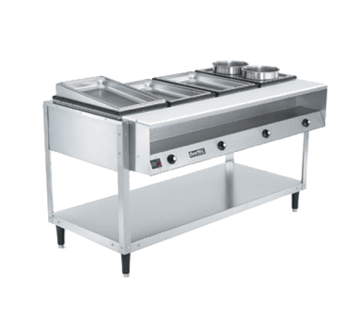 Vollrath 38004 4 Pan Electric ServeWell Hot Food Table Open Shelf Base - 120 Volts