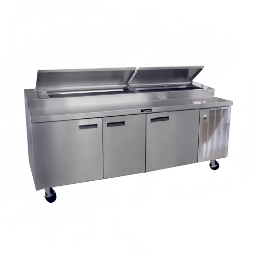 Delfield 18699PTBMP 99"W Three-Section Three Door Three Door Refrigerated Pizza Table