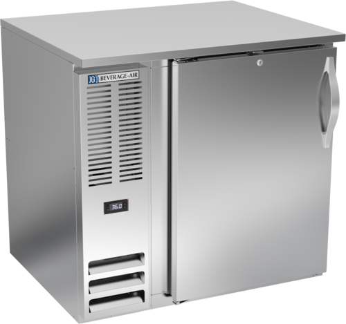 Beverage Air BB36HC-S 36" W Stainless Steel One-Section Solid Door Refrigerated Back Bar Storage Cabinet - 115 Volts
