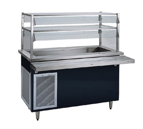 Delfield KCSC-60-BP 60" Long With 52" X 21-5/8" X 7" Deep Stainless Steel Drain with Valve Bloomington Style Cold Pan Shelleyglas Cold Food Serving Counter