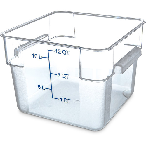 Carlisle 1195407 12 Qt. Polycarbonate Square Food Storage Container