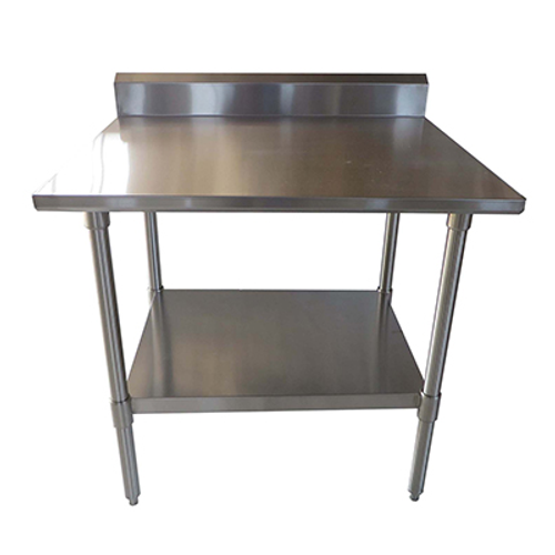 NBR Equipment TS-2424R5 24"W x 24"D x 40-3/4"H Stainless Steel 18 Gauge Premium Work Table with Undershelf