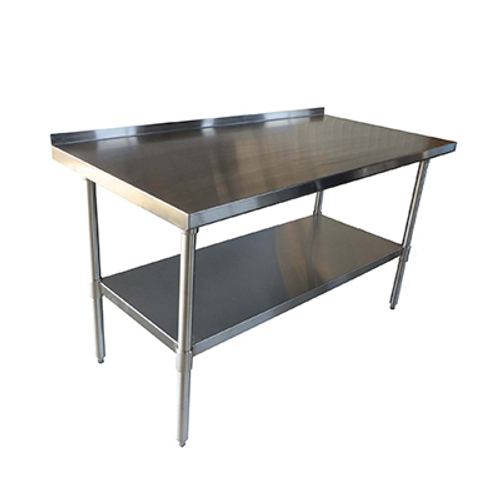 NBR Equipment TS-6018R 60"W x 18"D x 37-1/4"H Stainless Steel 18 Gauge Premium Work Table with Undershelf